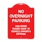 Signmission No Overnight Parking Heavy-Gauge Aluminum Architectural Sign, 24" x 18", RW-1824-9967 A-DES-RW-1824-9967 - alternate 1